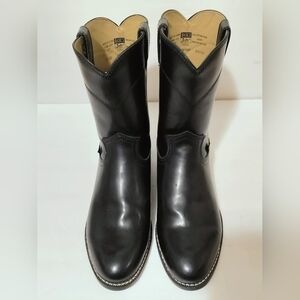 Men's 11 D Justin Basics Roper JB3000  Black Cowboy Boots New